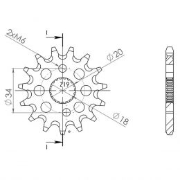 PIGNONE PASSO 420 - Z 15 DENTI (DIS.00511)