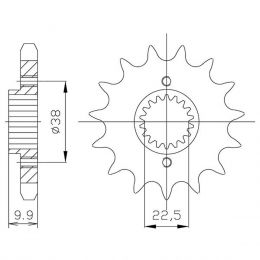 PIGNONE PASSO 520 - Z 15 DENTI (DIS.00513)