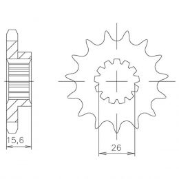 PIGNONE PASSO 525 - Z 16 DENTI (DIS.00525)