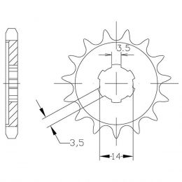 PIGNONE PASSO 428 - Z 14 DENTI (DIS.00528)