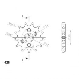 PIGNONE PASSO 520 - Z 13 DENTI (DIS.00539)