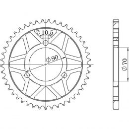 CORONA IN ACCIAIO PASSO 420 - Z 47 DENTI (DIS.10103)