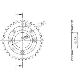 CORONA IN ACCIAIO PASSO 420 - Z 37 DENTI (DIS.10113)