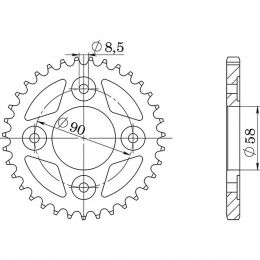 CORONA IN ACCIAIO PASSO 420 - Z 35 DENTI (DIS.10117)