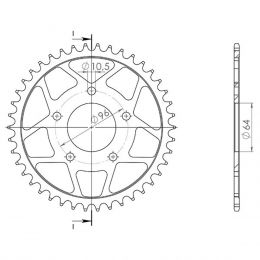 CORONA IN ACCIAIO PASSO 520 - Z 43 DENTI (DIS.10301)