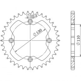 CORONA IN ACCIAIO PASSO 520 - Z 39 DENTI (DIS.10318)