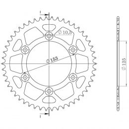 CORONA IN ACCIAIO PASSO 520 - Z 45 DENTI (DIS.10320)