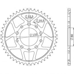 CORONA IN ACCIAIO PASSO 530 - Z 43 DENTI (DIS.10405)