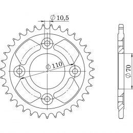 CORONA IN ACCIAIO PASSO 520 - Z 36 DENTI (DIS.10406)