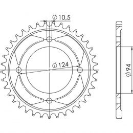 CORONA IN ACCIAIO PASSO 530 - Z 34 DENTI (DIS.10505)