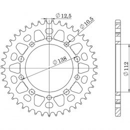 CORONA IN ACCIAIO PASSO 520 - Z 43 DENTI (DIS.10509)