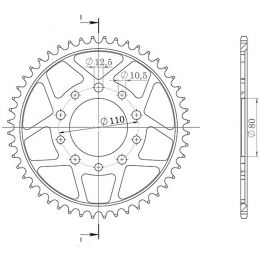 CORONA IN ACCIAIO PASSO 530 - Z 42 DENTI (DIS.10605)