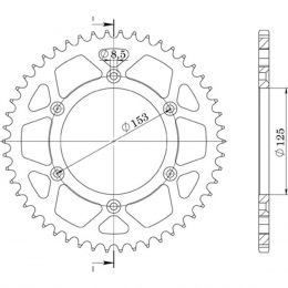 CORONA IN ALLUMINIO PASSO 520 - Z 40 DENTI (DIS.11212)