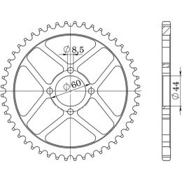 CORONA IN ACCIAIO PASSO 420 - Z 45 DENTI (DIS.12100)