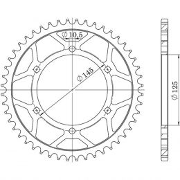 CORONA IN ACCIAIO PASSO 520 - Z 47 DENTI (DIS.12305)