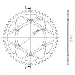 CORONA IN ACCIAIO PASSO 520 - Z 43 DENTI (DIS.12323)