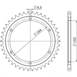 CORONA IN ACCIAIO PASSO 530 - Z 42 DENTI (DIS.12503)