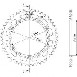 CORONA IN ALLUMINIO PASSO 520 - Z 43 DENTI (DIS.13500)