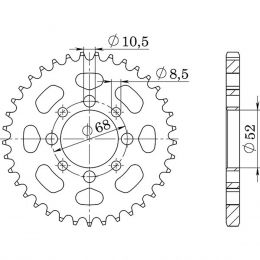 CORONA IN ACCIAIO PASSO 420 - Z 33 DENTI (DIS.14100)