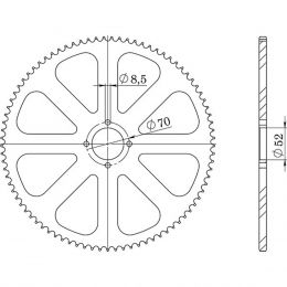 CORONA IN ACCIAIO PASSO 428 - Z 42 DENTI (DIS.14101)