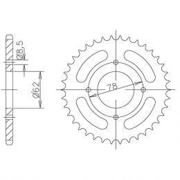 CORONA IN ACCIAIO PASSO 420 - Z 37 DENTI (DIS.14112)