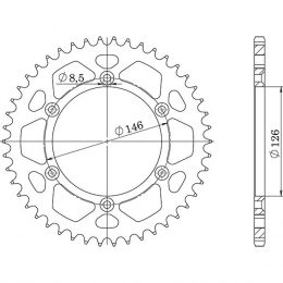 CORONA IN ACCIAIO PASSO 520 - Z 44 DENTI (DIS.14203)