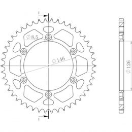 CORONA IN ALLUMINIO PASSO 520 - Z 47 DENTI (DIS.15203)