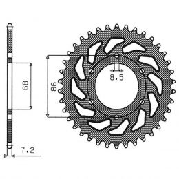 CORONA IN ACCIAIO PASSO 428 - Z 36 DENTI (DIS.16201)