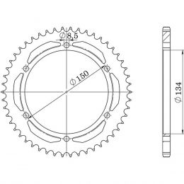 CORONA IN ACCIAIO PASSO 428 - Z 48 DENTI (DIS.16203)