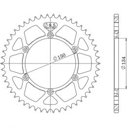 CORONA IN ACCIAIO PASSO 520 - Z 50 DENTI (DIS.16204)