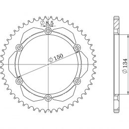 CORONA IN ACCIAIO PASSO 428 - Z 52 DENTI (DIS.16207)