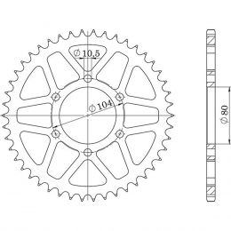 CORONA IN ACCIAIO PASSO 520 - Z 38 DENTI (DIS.16403)