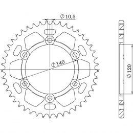 CORONA IN ACCIAIO PASSO 530 - Z 38 DENTI (DIS.16603)