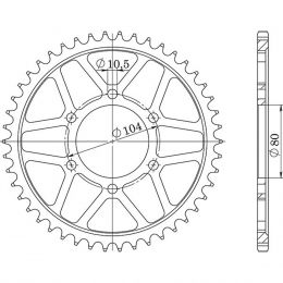 CORONA IN ACCIAIO PASSO 530 - Z 38 DENTI (DIS.16604)