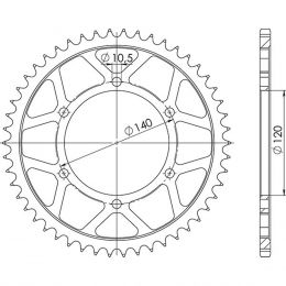 CORONA IN ACCIAIO PASSO 525 - Z 44 DENTI (DIS.16605)