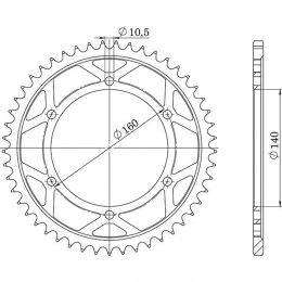 CORONA IN ACCIAIO PASSO 530 - Z 47 DENTI (DIS.16701)