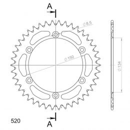 CORONA IN ALLUMINIO PASSO 520 - Z 42 DENTI (DIS.17204)