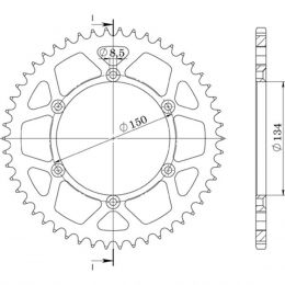 CORONA IN ALLUMINIO PASSO 520 - Z 43 DENTI (DIS.17206)