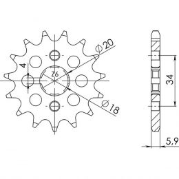 PIGNONE PASSO 428 - Z 13 DENTI (DIS.20200)