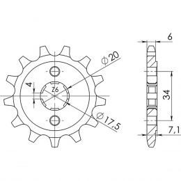 PIGNONE PASSO 520 - Z 13 DENTI (DIS.20202)