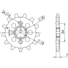 PIGNONE PASSO 520 - Z 13 DENTI (DIS.20203)