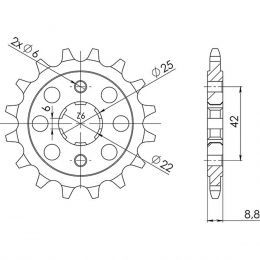 PIGNONE PASSO 520 - Z 16 DENTI (DIS.20401)