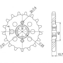 PIGNONE PASSO 530 - Z 17 DENTI (DIS.20505)