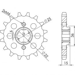 PIGNONE PASSO 525 - Z 14 DENTI (DIS.20512)