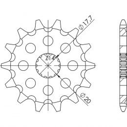 PIGNONE PASSO 520 - Z 13 DENTI (DIS.21203)