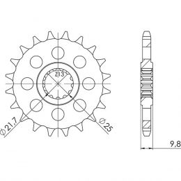 PIGNONE PASSO 428 - Z 19 DENTI (DIS.21400)