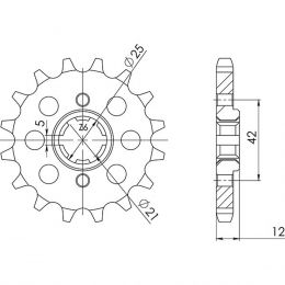 PIGNONE PASSO 530 - Z 16 DENTI (DIS.21501)