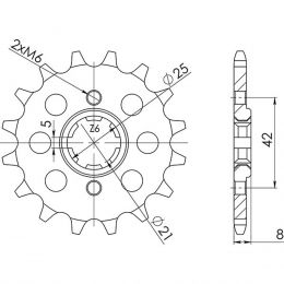 PIGNONE PASSO 520 - Z 14 DENTI (DIS.21502)