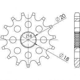 PIGNONE PASSO 428 - Z 12 DENTI (DIS.22200)