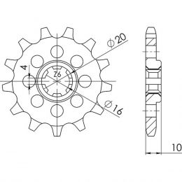 PIGNONE PASSO 428 - Z 14 DENTI (DIS.22205)